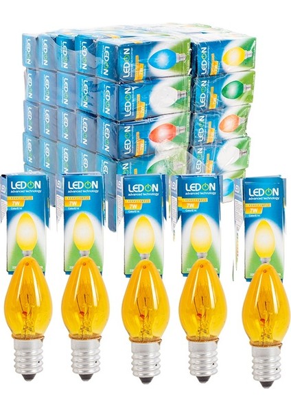 2 Adet 7W Parfüm Ampul E-14 Duylu Yeşil Renk