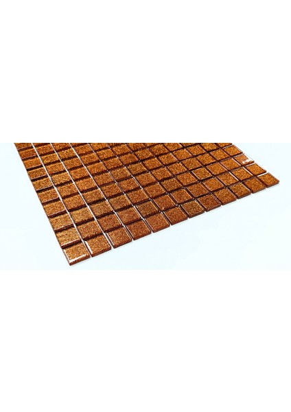 Mutfak Tezgah Arası ve Iç Dekorasyonda Tüm Yüzeyler Için Bronz Kristal Cam Mozaik. Cam Ölçüsü: 23X23X4 Mm. File Ölçüsü: 30X30CM. ( 1 Kutu = 11 File Karo = 1 m2 fiyatıdır )