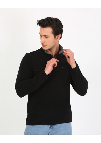 6001 Regular Fit Anti-Pilling Tüylenme Yapmayan Bato Yaka Kışlık Erkek Polar