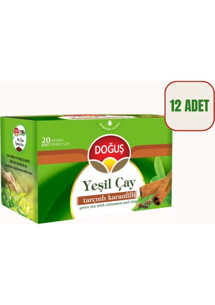 Yeşil Çay Tarçın-Karanfilli 12'li