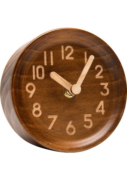 Hakiki Çamdan Ahşap Masa & Masa Analog Saat(Koyu) (Yurt Dışından)