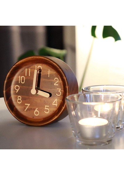 Hakiki Çamdan Ahşap Masa & Masa Analog Saat(Koyu) (Yurt Dışından) modelleri