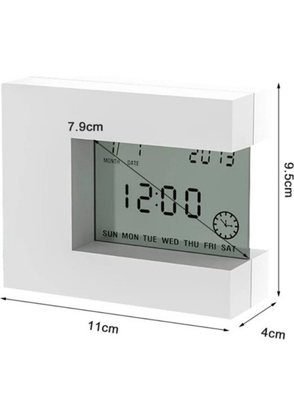 Takvim, Sıcaklık ve Zamanlayıcılı Modern Elektronik Saat Siyah (Yurt Dışından)