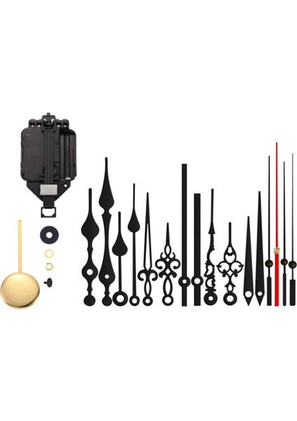 Dıy Duvar Saati Sarkaç Hareketi Mekanizması 6 Çift Ibreli (Yurt Dışından)
