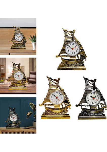 Saat Alarm Yelkenli Masa Vintage Retro Model Süsleme, Gümüş (Yurt Dışından) fırsatları