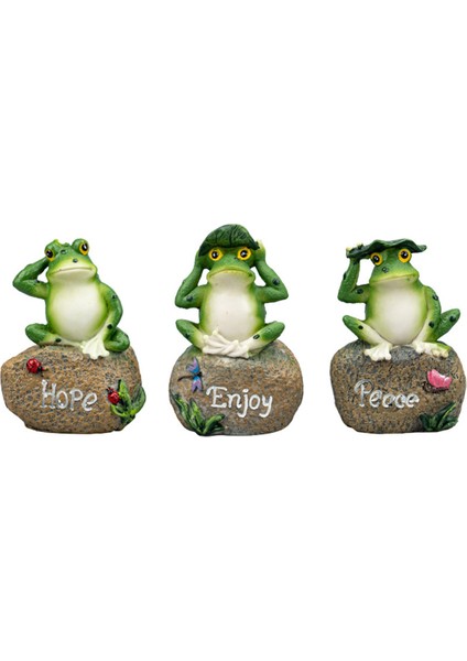 Taş Heykel Heykel Modeli Ev El Sanatları Üzerinde Oturan Sevimli Reçine Kurbağa (Yurt Dışından)