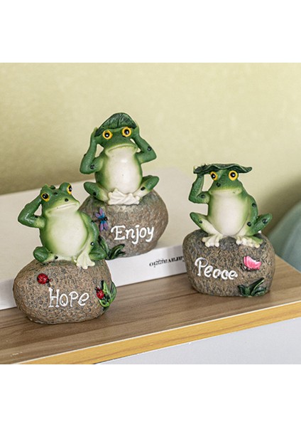 Taş Heykel Heykel Modeli Ev El Sanatları Üzerinde Oturan Sevimli Reçine Kurbağa (Yurt Dışından) fiyatları