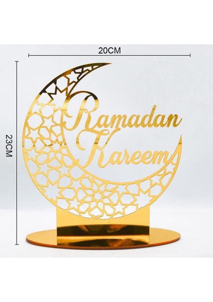 Adet Akrilik Eid Mubarak Masa Dekorasyonu, Ramazan Ay Gece Lambası (Yurt Dışından)