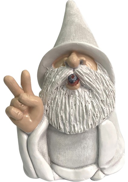 Bahçe Gnome Heykeli Karikatür Cüce Heykeli Uzun Sakallı Parmak Gnome B (Yurt Dışından)
