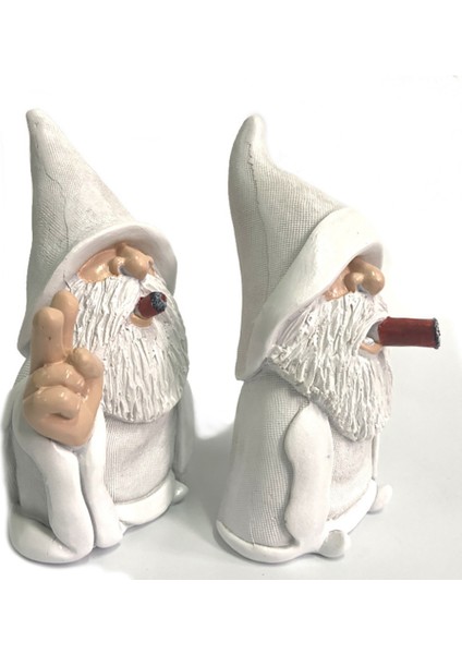 Bahçe Gnome Heykeli Karikatür Cüce Heykeli Uzun Sakallı Parmak Gnome B (Yurt Dışından)