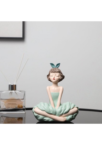 Modern Ilmek Kız Nordic Balonlu Sakız Kız Heykel Yeşil Renk C (Yurt Dışından) fiyatları