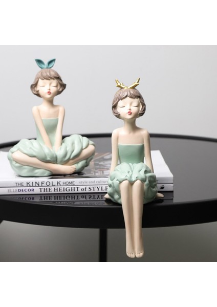 Modern Ilmek Kız Nordic Balonlu Sakız Kız Heykel Yeşil Renk C (Yurt Dışından) modelleri