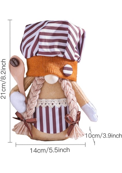 Şef Kahve Çizgili Cüce Yüzü Olmayan Bebek Dekorasyon Malzemeleri, Erkekler (Yurt Dışından) fiyatları