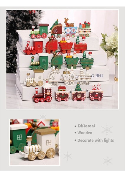 Ev Noel Baba Hediye Yeni Yıl Dekoru Için Ahşap Tren Süsleme, H (Yurt Dışından) fiyatları