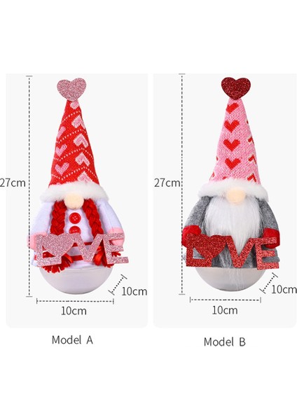 2'li Sevgililer Günü Paketi Tomte Gnome Süslemeleri Isveç Peluş Bebekleri (Yurt Dışından) fiyatları