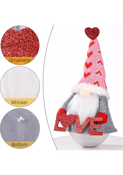 2'li Sevgililer Günü Paketi Tomte Gnome Süslemeleri Isveç Peluş Bebekleri (Yurt Dışından) modelleri