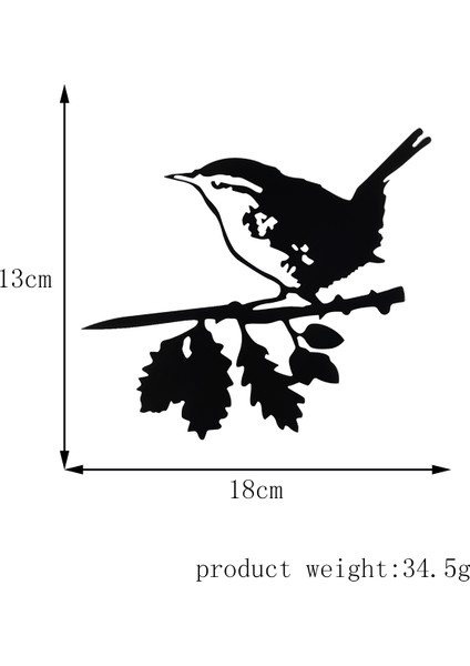 Şube Heykeli Ev Bahçe Dekoru, Bir Metal Kuş Siluet Süsleme (Yurt Dışından)