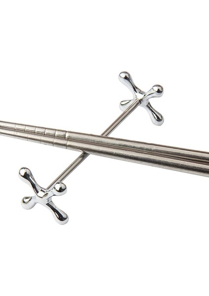 4 Adet Çinko Alaşımlı Çubuk Standı Metal Zanaat Dekorasyonu (Gümüş) (Yurt Dışından)