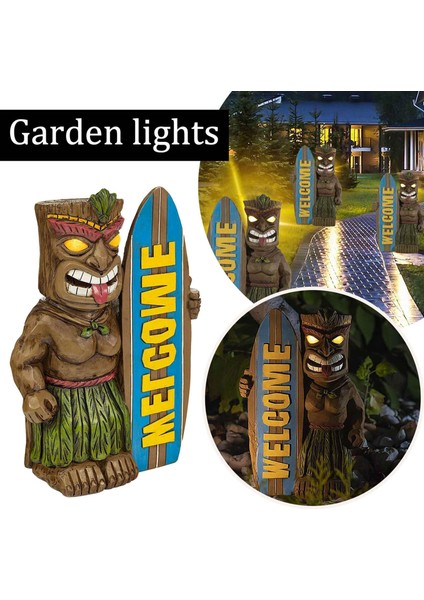 Retro Hawaii Şarap Kadehi Totem Bahçe Heykelleri Açık Totem (Yurt Dışından)