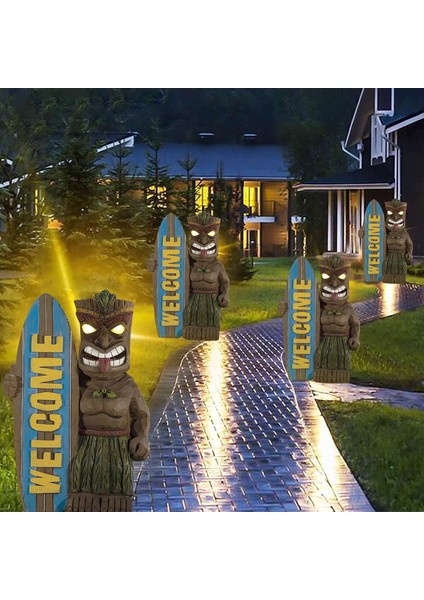 Retro Hawaii Şarap Kadehi Totem Bahçe Heykelleri Açık Totem (Yurt Dışından)