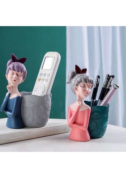 Yaratıcı Modern Kız Reçine El Sanatları Süsler Ev Masaüstü Basit, Mavi (Yurt Dışından) indirimleri