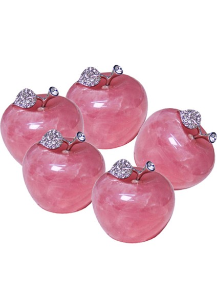 Çift Ev Dekorasyonu Için 5 Adet Doğal Gül Kuvars Pembe Elma (Yurt Dışından)