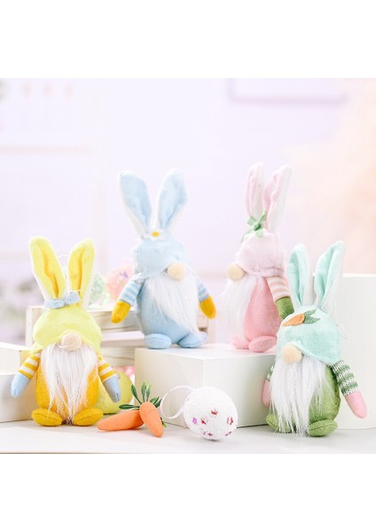 Paskalya Cüceleri Tavşan Dekor Cüce Yüzü Olmayan Peluş Ev Partisi Çocuk Oyuncakları, A (Yurt Dışından) indirimleri