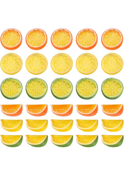 30 Adet 2in Yapay Limon Dilimleri, Simülasyon Dekor Fotoğraf Sahne (Yurt Dışından)