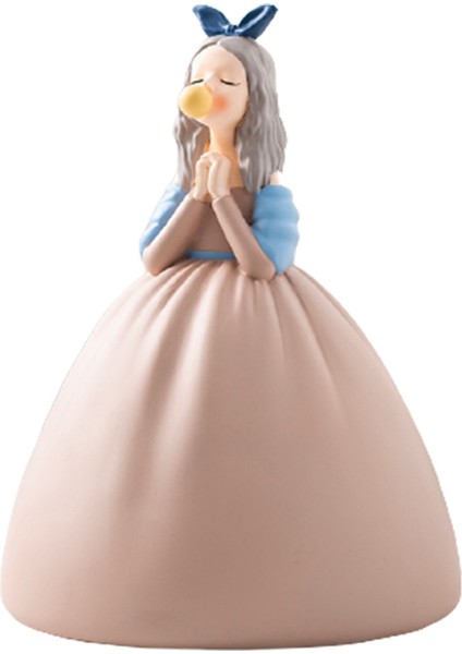 Ev Dekorasyonu Iskandinav Tarzı Kabarcık Kız Heykel Yaratıcı Hediye (Pembe) (Yurt Dışından)