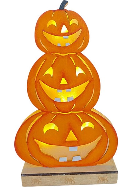 Ahşap Cadılar Bayramı Balkabağı Süslemeleri Ev Masa Aydınlık Dekorasyon (Yurt Dışından)