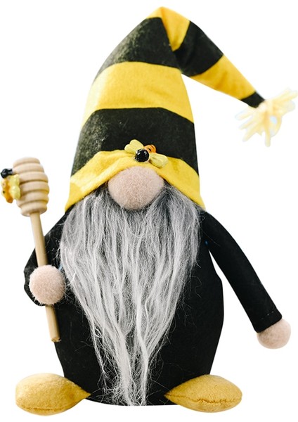 Bumble Bee Çizgili Gnome Yüzü Olmayan Bebek Dekoru Ev Masaüstü Dekoru Için, A (Yurt Dışından)