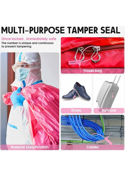 1000 Adet Plastik Sabotaj Contaları Yangın Söndürme Etiketleri Pembe (Yurt Dışından) fiyatları