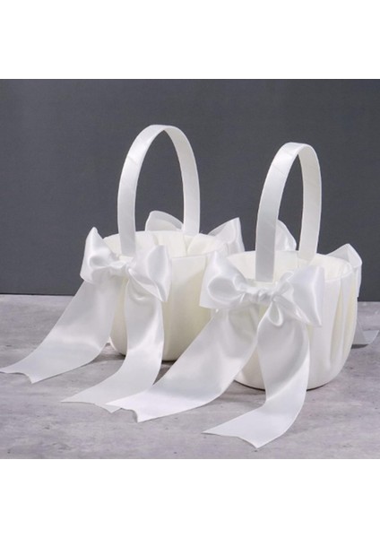 Çiçek Kızları Için 2 Paket Düğün Sepeti Sevimli Saten Çiçek Kız Sepeti (Yurt Dışından) modelleri