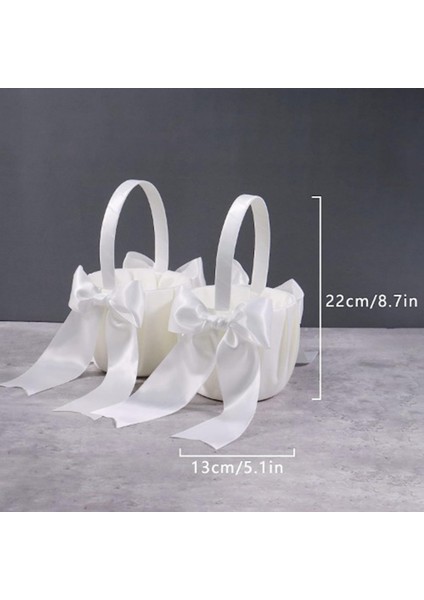 Çiçek Kızları Için 2 Paket Düğün Sepeti Sevimli Saten Çiçek Kız Sepeti (Yurt Dışından) fırsatları