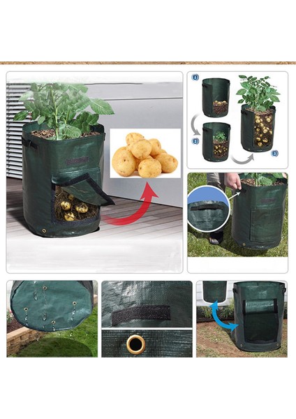 2 Adet Patates Yetiştirme Torbası Pe Sebze Torbası (Yurt Dışından)