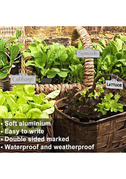 50PCS Alüminyum Bitki Etiketleri Ağacı Çift Taraflı Etiketler (Yurt Dışından)