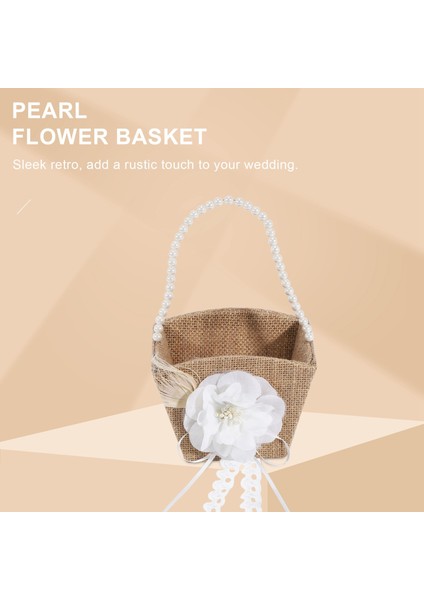 Rustik Düğün Çiçek Sepeti Için Çiçek Kız Sepeti Çuval Bezi (Yurt Dışından) fiyatları