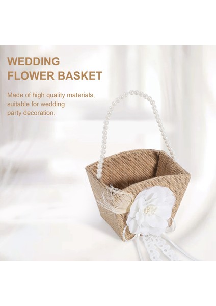 Rustik Düğün Çiçek Sepeti Için Çiçek Kız Sepeti Çuval Bezi (Yurt Dışından) fırsatları