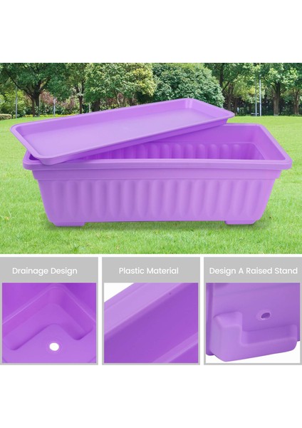 4 Paket 17 Inç Çiçek Pencere Kutusu Plastik Sebze Yetiştiricilerinin (Yurt Dışından)