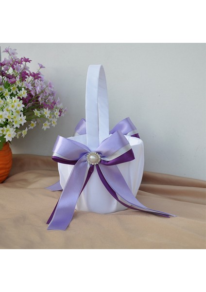 2 Adet Çiçek Sepeti Gül Yay Kurdele Bağı Düğün Gelin Çiçek Sepeti (Yurt Dışından)