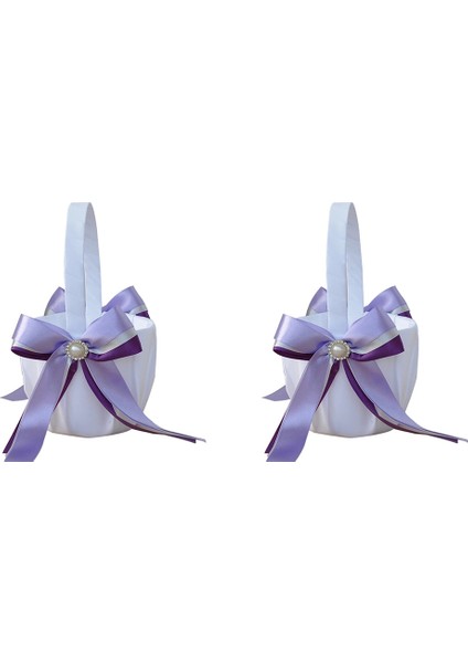 2 Adet Çiçek Sepeti Gül Yay Kurdele Bağı Düğün Gelin Çiçek Sepeti (Yurt Dışından) fiyatları