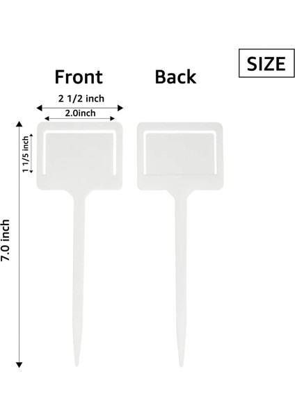 50 Adet Bitki Plastik T Şekilli Etiketler, Fidanlık Etiketleri, Bahçeler Için (Beyaz) (Yurt Dışından)