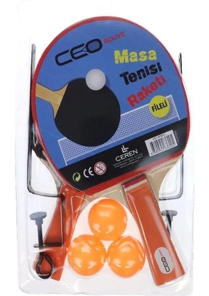 Ceo Sport Masa Tenisi Seti Fileli (2 Raket+3 Top)