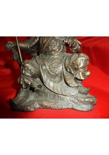 Bronz Çin Savaşçı Heykeli. Y.18 Cm.