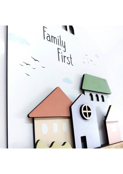 Pastel Renk Boyutlu Masal Evleri Büyük Boy Askılık Duvar Dekoru fırsatları