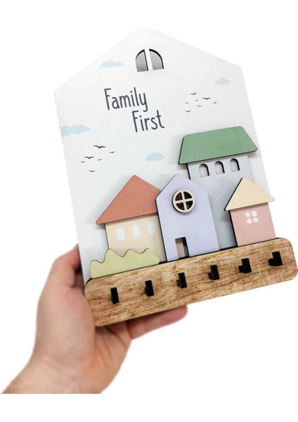 Pastel Renk Boyutlu Masal Evleri Büyük Boy Askılık Duvar Dekoru indirimleri