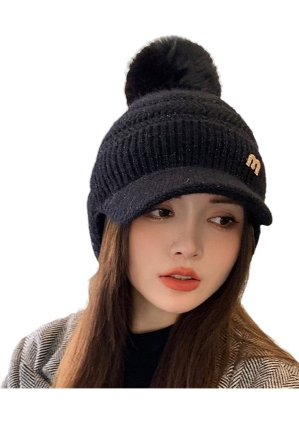 Kadınlar Için Sonbahar ve Kış Yün Şapka, Kore Versiyonu, Modaya Uygun, Çok Yönlü, Artı Kadife, Kalınlaştırılmış, Sıcak, Kulak Koruyucu Ördek Dili Pamuklu Şapka, Dış Mekan Örme Şapk (Yurt Dışından) indirimleri