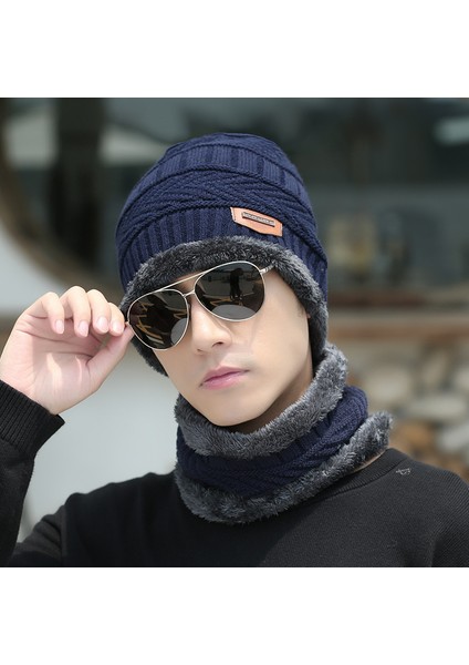 Kış Yünlü Erkek Şapkası Artı Kadife Kalınlaşmış Örme Şapka Sonbahar ve Kışlık Kazak Sıcak Pamuklu Şapka Kahverengi (Yurt Dışından) fiyatları