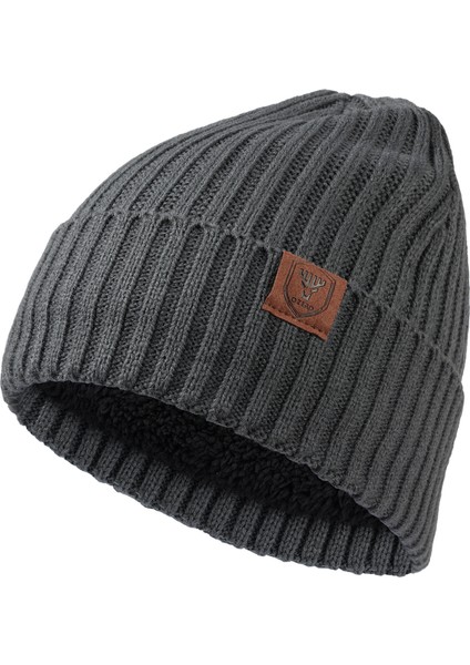 Aozhe Örme Şapka Avrupa ve Amerikan Sonbahar ve Kış Şapkası Erkek Modası Çok Yönlü Artı Kadife Sıcak ve Soğuğa Dayanıklı Eşarp Yün Şapka Açık Gri Tek Boyut (Yurt Dışından)