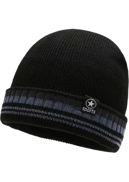 Kış Yeni Ürün Artı Kadife Kalınlaşmış Sıcak Yün Şapka Yeni Çizgili Örme Şapka Soğuğa Dayanıklı Boyun Koruması Pamuklu Şapka Mavi (Yurt Dışından) fırsatları